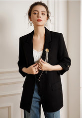Black Loose Fit Boyfriend Blazer - FashionByTeresa